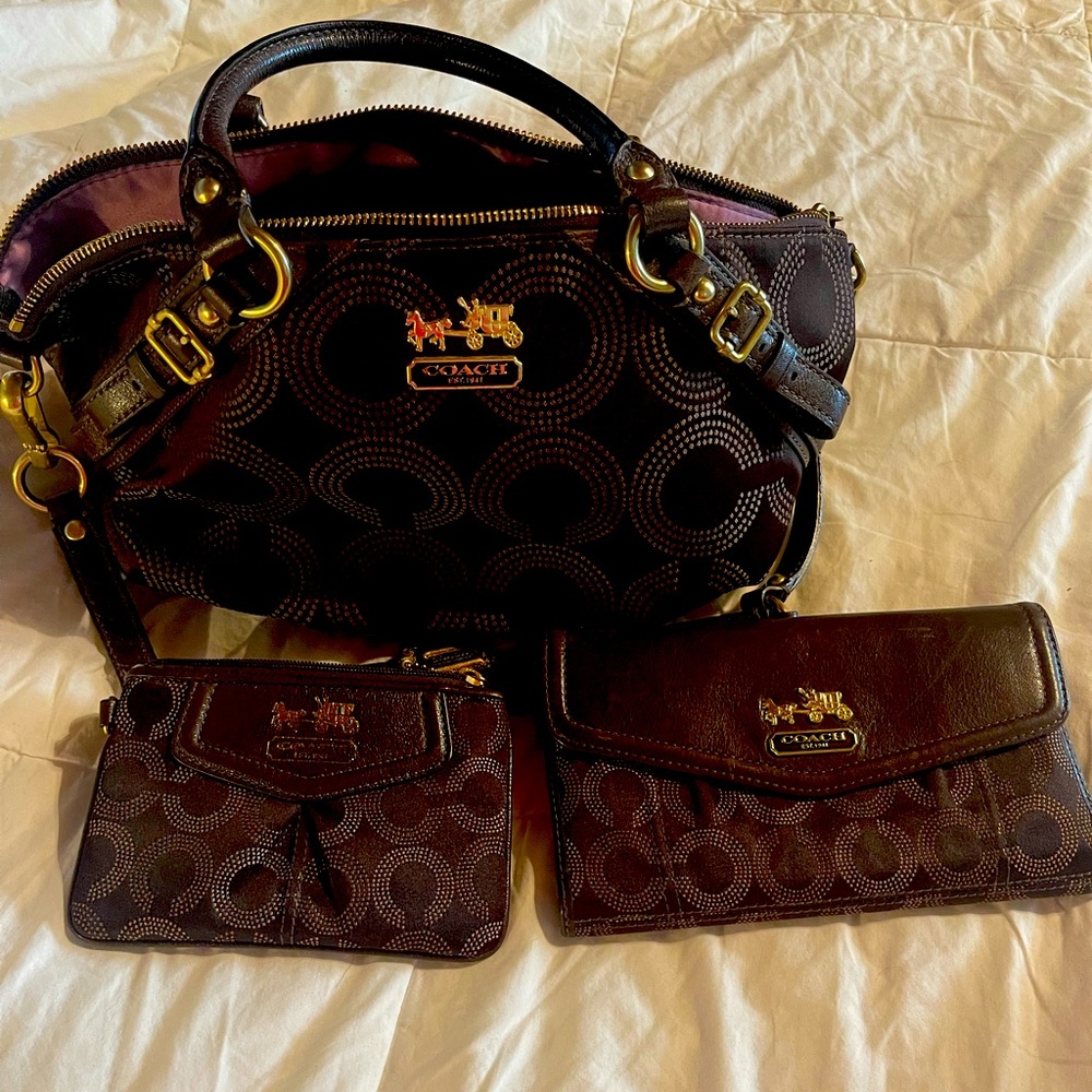 Used,Coach Purse, wallet and coin purse.